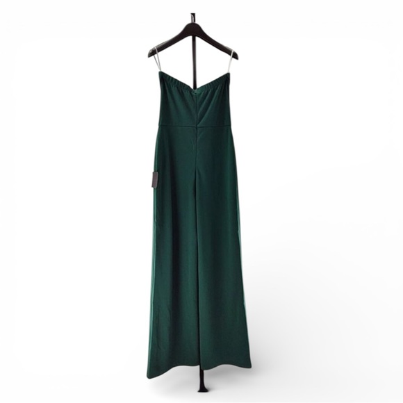 NWT Lulu's Edith Hunter Green Wide Leg Jumpsuit - Picture 3 of 4